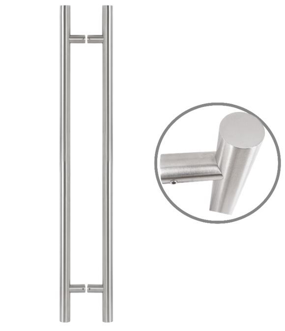 1500 mm hosszú INOX fogantyú pár, henger alakú, egyenes láb, ZAG-1500H/32